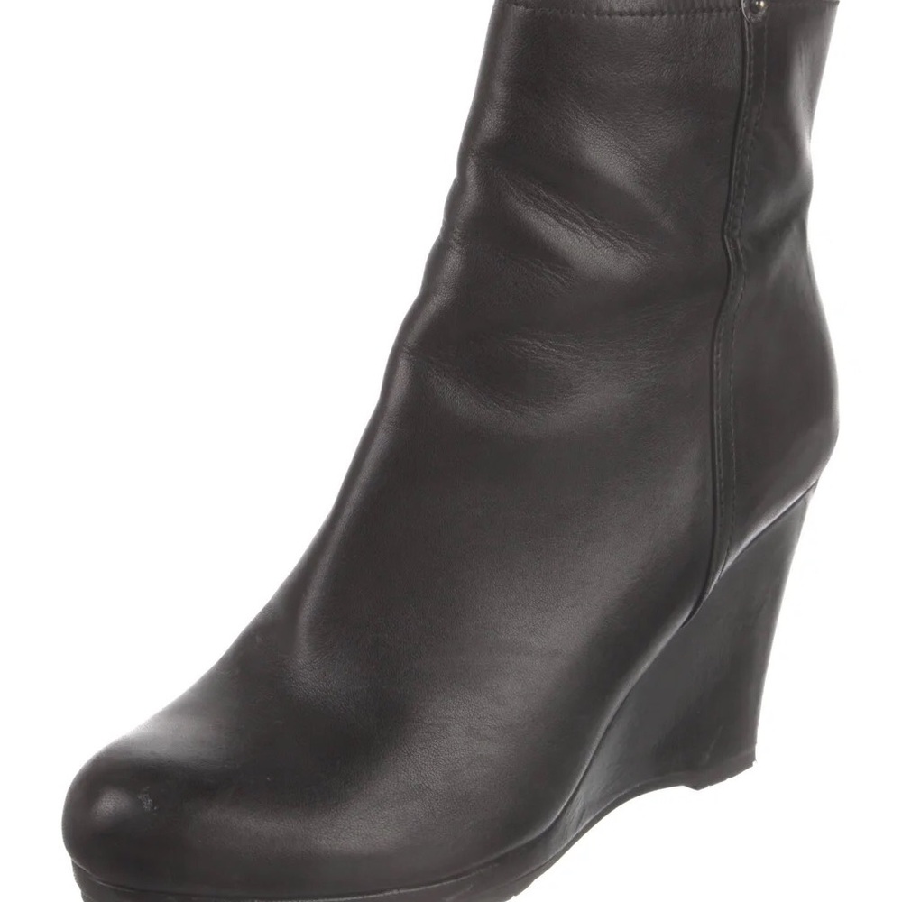 Prada Black Leather Platform Booties | Size 38, Size 9